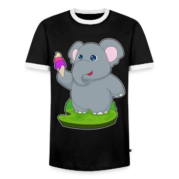 Elefant Waffeleis - Männer Kontrast-T-Shirt - Schwarz/Weiß - Vorne - AI Model Female 172 light (172cm) & AI Model Male 178 light (178cm)