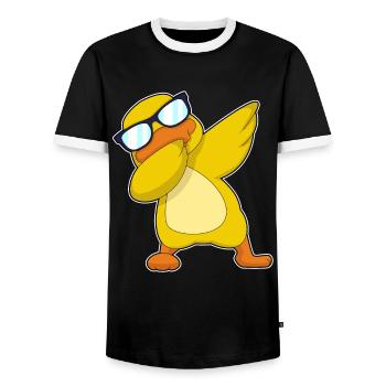 Danse Hip Hop Canard - T-shirt contrasté Homme - noir/blanc - Devant - AI Model Female 172 light (172cm) & AI Model Male 178 light (178cm)