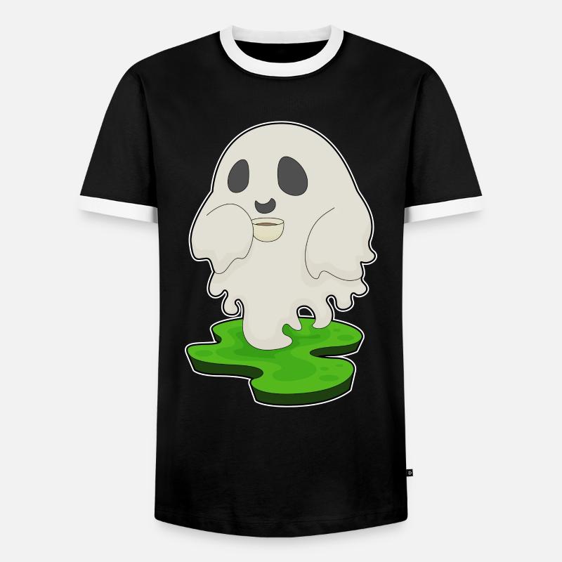 Geist Halloween Kaffee - Männer Kontrast-T-Shirt - Schwarz/Weiß