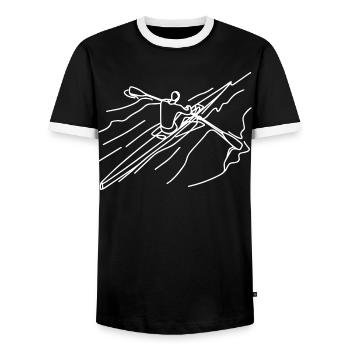 Ruderer - Männer Kontrast-T-Shirt - Schwarz/Weiß - Vorne - AI Model Female 172 light (172cm) & AI Model Male 178 light (178cm)