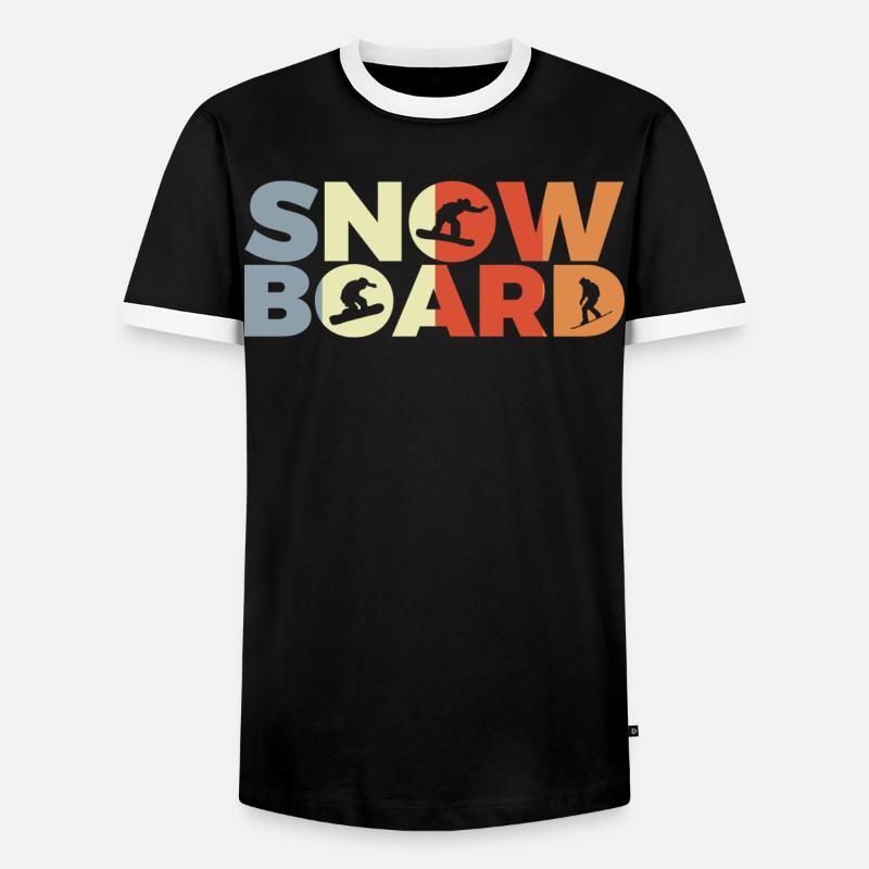 Snowboard lovers - Men's Ringer Shirt - black/white