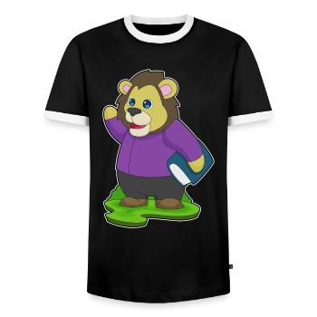 Livre Lion - T-shirt contrasté Homme - noir/blanc - Devant - AI Model Female 172 light (172cm) & AI Model Male 178 light (178cm)