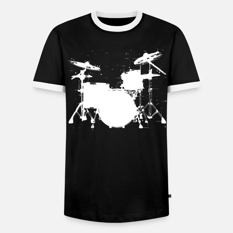 Trapset Drawing - Men's Ringer Shirt - black/white
