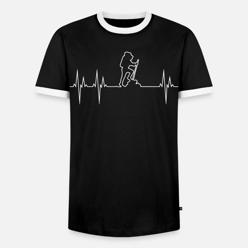 Hiker Electrocardiogram - Men's Ringer Shirt - black/white