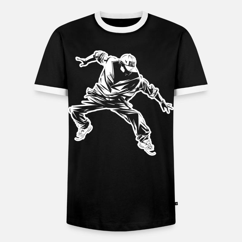 Breakdance Drawing - Men's Ringer Shirt - black/white
