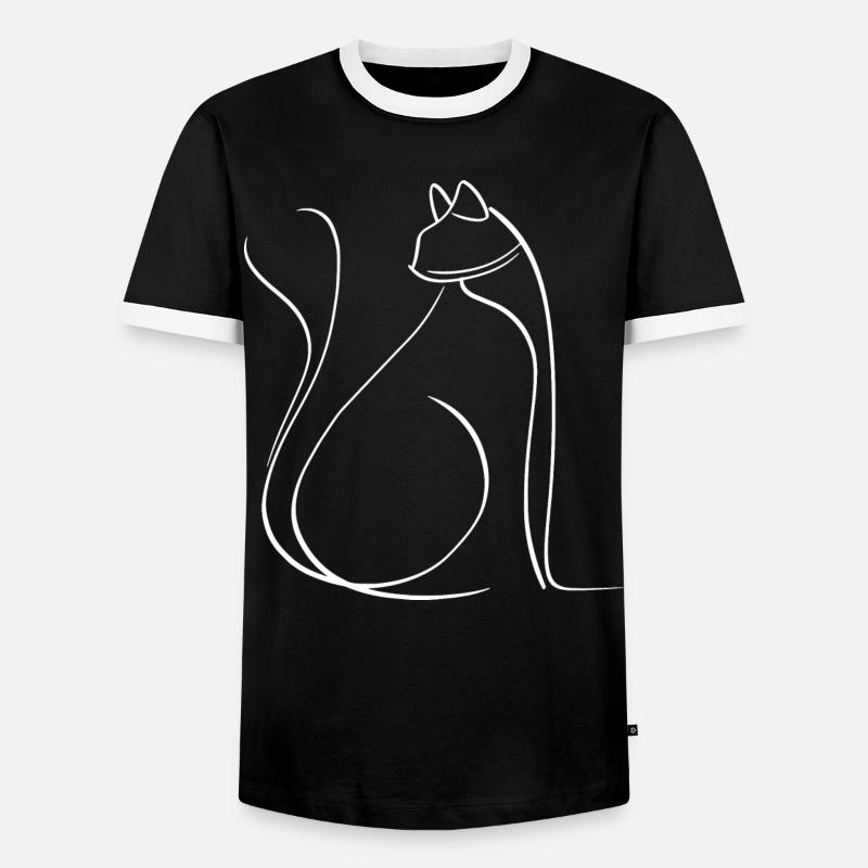 Cat - Men's Ringer Shirt - black/white