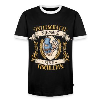 Tischlerin Geschenk Holz Lustig Beruf - Männer Kontrast-T-Shirt - Schwarz/Weiß - Vorne - AI Model Female 172 light (172cm) & AI Model Male 178 light (178cm)