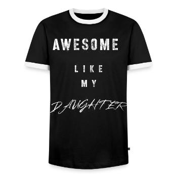 Awesome Like My Daughter - Men's Ringer Shirt - black/white - Front - AI Model Female 172 light (172cm) & AI Model Male 178 light (178cm)