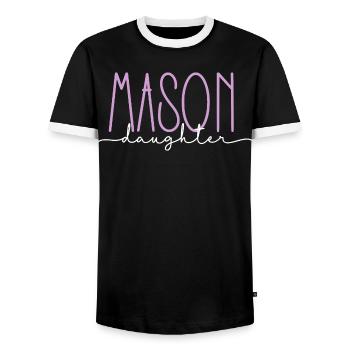 Maurer stolze Tochter süßes Geschenk - Männer Kontrast-T-Shirt - Schwarz/Weiß - Vorne - AI Model Female 172 light (172cm) & AI Model Male 178 light (178cm)