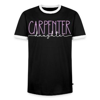 Tischler stolze Tochter süßes Geschenk - Männer Kontrast-T-Shirt - Schwarz/Weiß - Vorne - AI Model Female 172 light (172cm) & AI Model Male 178 light (178cm)
