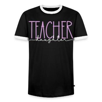 Enseignant Fille Fière Mignon Cadeau - T-shirt contrasté Homme - noir/blanc - Devant - AI Model Female 172 light (172cm) & AI Model Male 178 light (178cm)