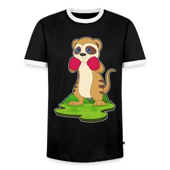 Gants de boxe Meerkat Boxer - T-shirt contrasté Homme - noir/blanc - Devant - AI Model Female 172 light (172cm) & AI Model Male 178 light (178cm)