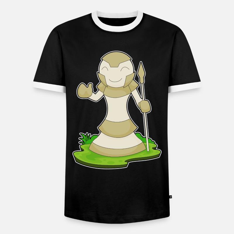 Schachfigur Bauer Schach - Männer Kontrast-T-Shirt - Schwarz/Weiß