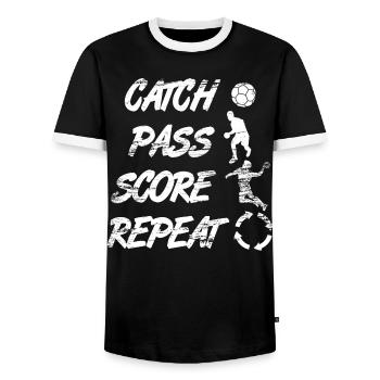 Motivation des joueurs de handball - T-shirt contrasté Homme - noir/blanc - Devant - AI Model Female 172 light (172cm) & AI Model Male 178 light (178cm)