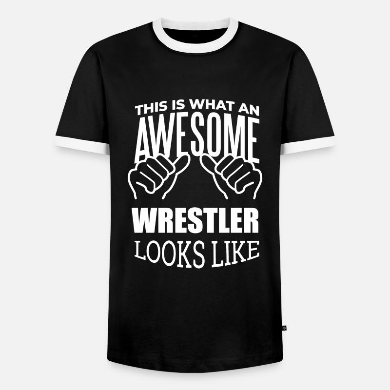 Ringen - Männer Kontrast-T-Shirt - Schwarz/Weiß