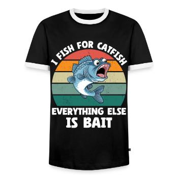I Fish For Catfish Everything Else Is Bait - Männer Kontrast-T-Shirt - Schwarz/Weiß - Vorne - AI Model Female 172 light (172cm) & AI Model Male 178 light (178cm)