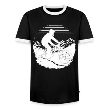 Dessin de vététiste - T-shirt contrasté Homme - noir/blanc - Devant - AI Model Female 172 light (172cm) & AI Model Male 178 light (178cm)