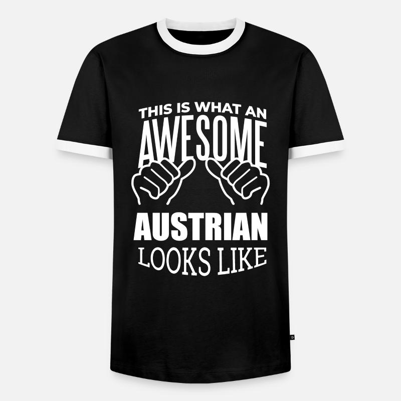 Austria - Men's Ringer Shirt - black/white