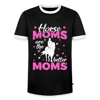 Pferde Mütter sind die besseren Mütter - Männer Kontrast-T-Shirt - Schwarz/Weiß - Vorne - AI Model Female 172 light (172cm) & AI Model Male 178 light (178cm)