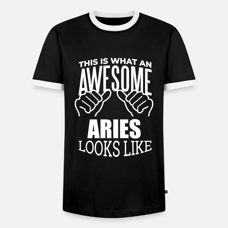 Widder - Männer Kontrast-T-Shirt - Schwarz/Weiß