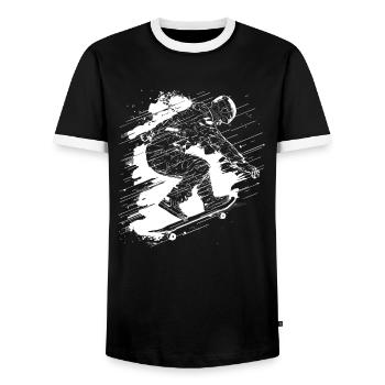 Skateboarder - Männer Kontrast-T-Shirt - Schwarz/Weiß - Vorne - AI Model Female 172 light (172cm) & AI Model Male 178 light (178cm)
