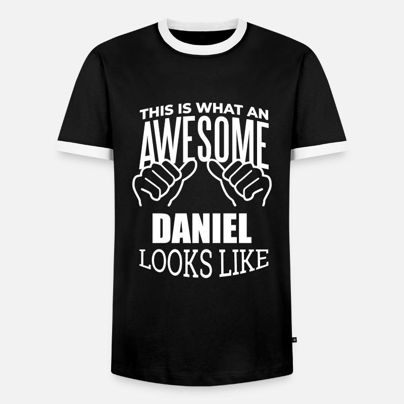 Daniel - Männer Kontrast-T-Shirt - Schwarz/Weiß