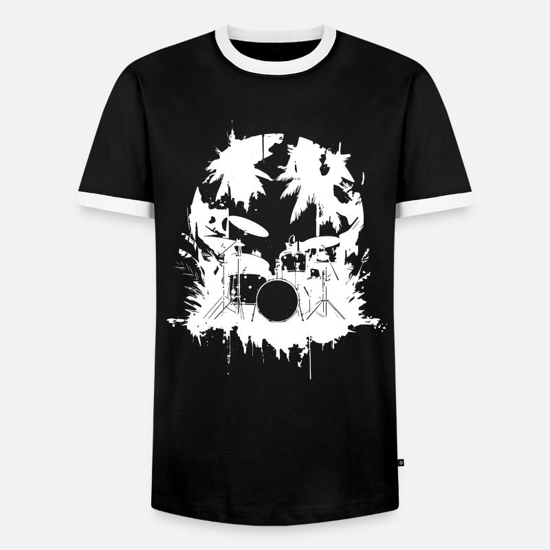 Drums Graphics - Men's Ringer Shirt - black/white