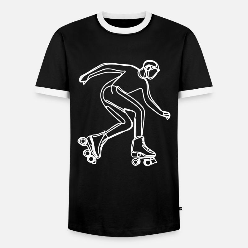 Roller Skater Drawing - Men's Ringer Shirt - black/white