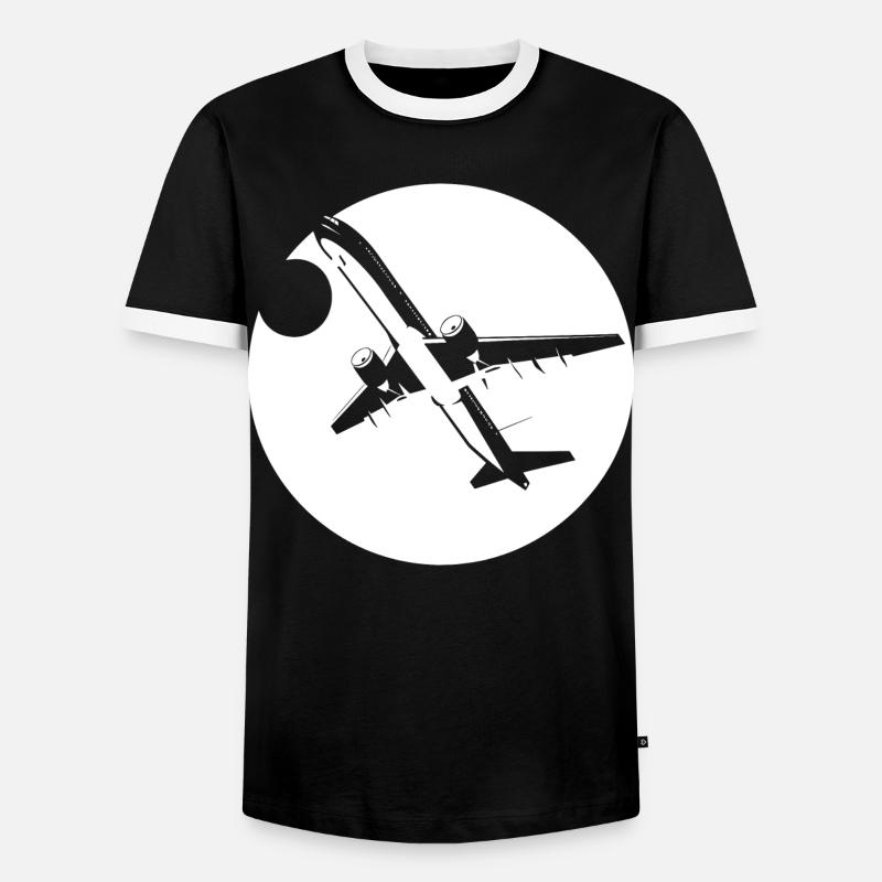 Aviator Drawing - Men's Ringer Shirt - black/white