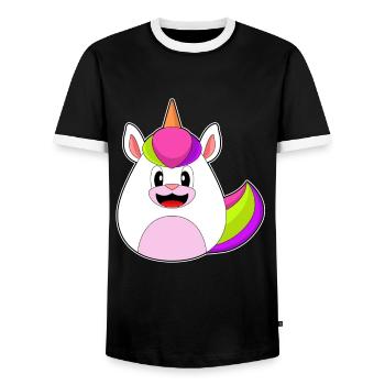 Einhorn Ostern Osterei - Männer Kontrast-T-Shirt - Schwarz/Weiß - Vorne - AI Model Female 172 light (172cm) & AI Model Male 178 light (178cm)