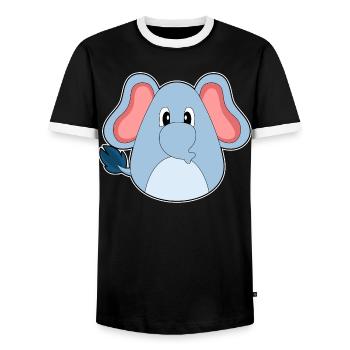 Elefant Ostern Osterei - Männer Kontrast-T-Shirt - Schwarz/Weiß - Vorne - AI Model Female 172 light (172cm) & AI Model Male 178 light (178cm)