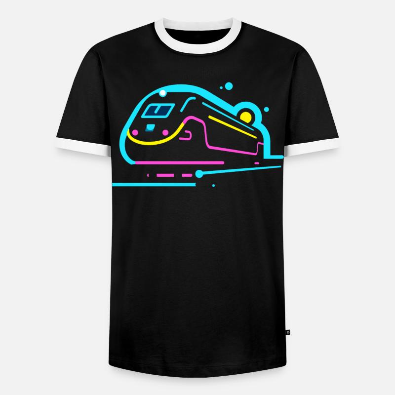 Train Comic Look - Men's Ringer Shirt - black/white