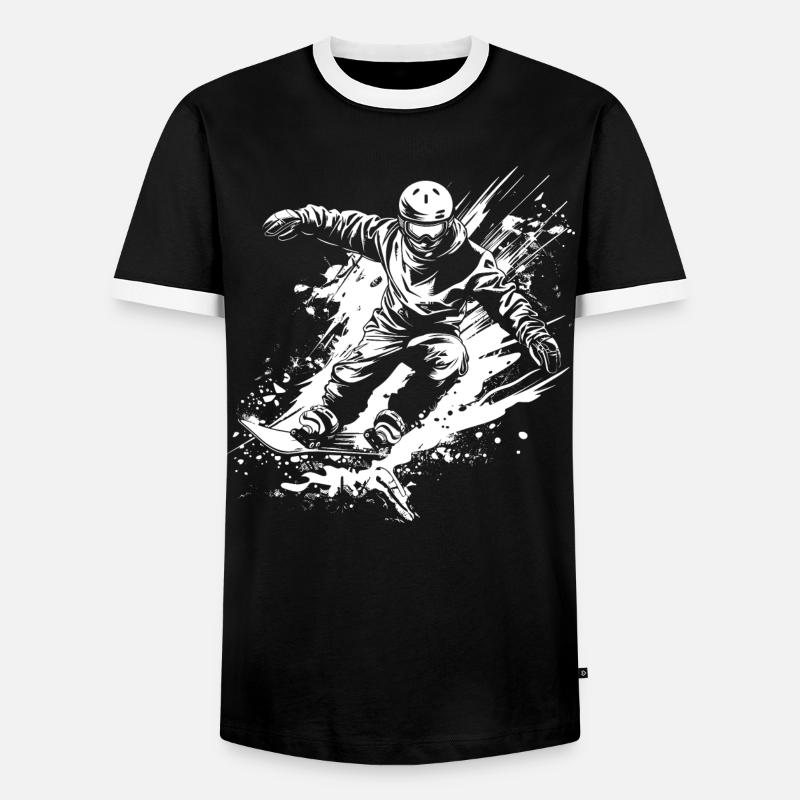Snowboarders - Men's Ringer Shirt - black/white