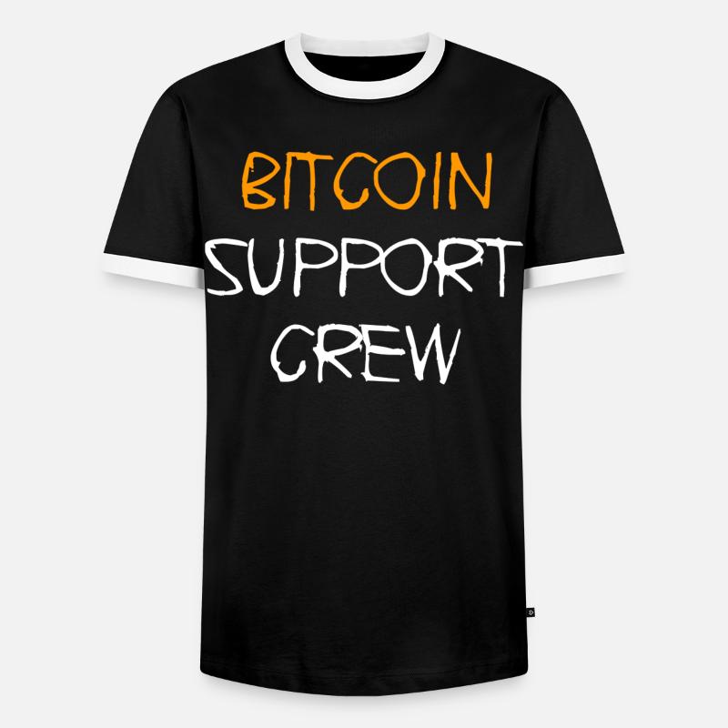 Bitcoin Support Crew Design - Männer Kontrast-T-Shirt - Schwarz/Weiß