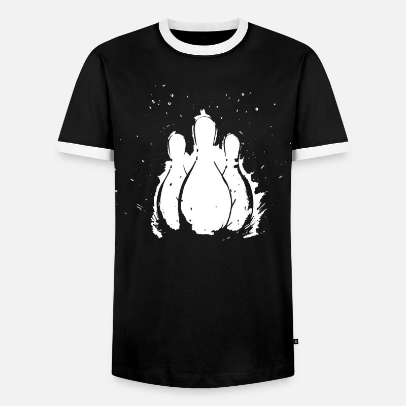 Bowling - Männer Kontrast-T-Shirt - Schwarz/Weiß