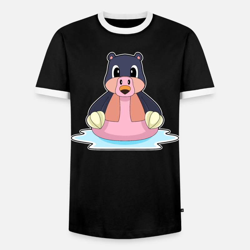 Mole Flamingo - Men's Ringer Shirt - black/white
