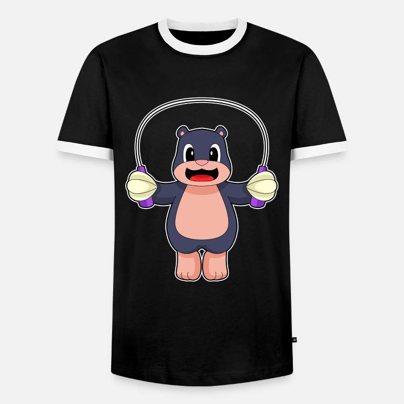 Maulwurf Seilspringen Springseil - Männer Kontrast-T-Shirt - Schwarz/Weiß
