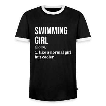 Natation Natation Natation - T-shirt contrasté Homme - noir/blanc - Devant - AI Model Female 172 light (172cm) & AI Model Male 178 light (178cm)