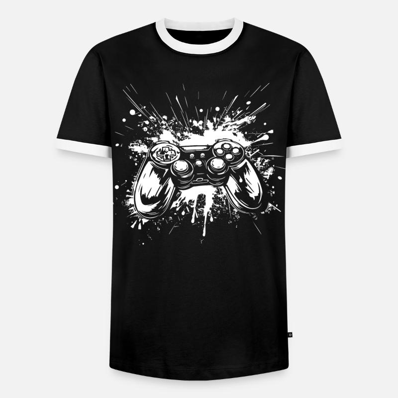 Game Controllers - Men's Ringer Shirt - black/white