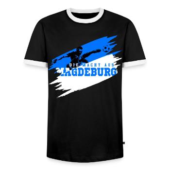 La puissance de Magdebourg - T-shirt contrasté Homme - noir/blanc - Devant - AI Model Female 172 light (172cm) & AI Model Male 178 light (178cm)