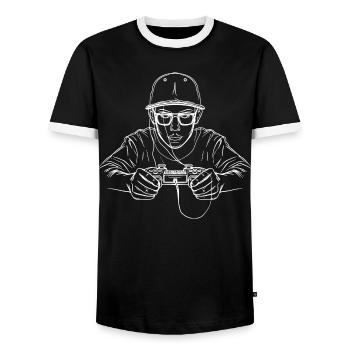 Croquis du joueur - T-shirt contrasté Homme - noir/blanc - Devant - AI Model Female 172 light (172cm) & AI Model Male 178 light (178cm)