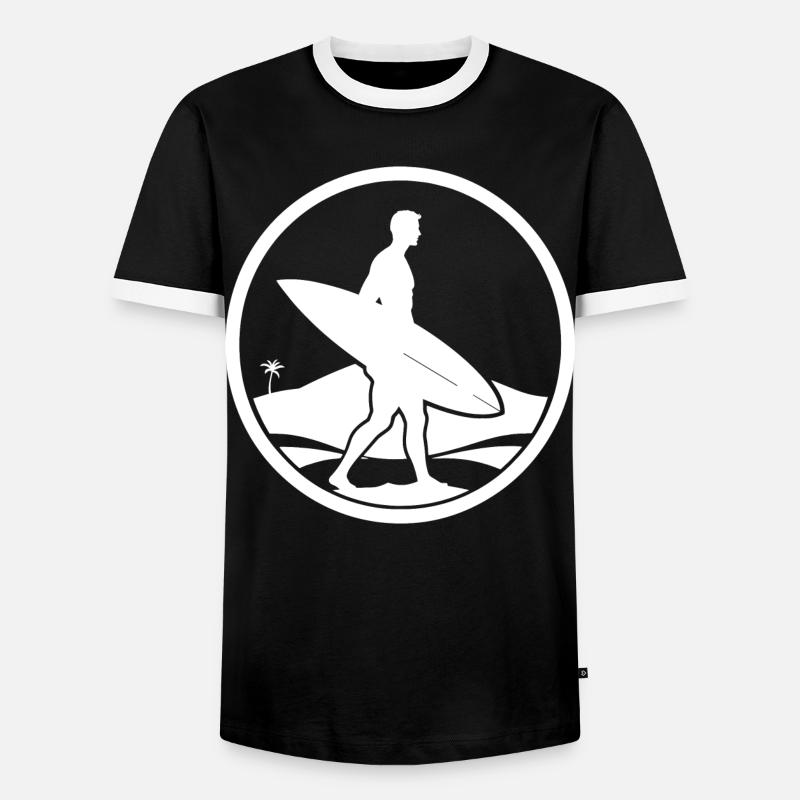 Surfer Logo - Men's Ringer Shirt - black/white