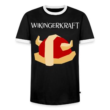 Wikingerkraft - Männer Kontrast-T-Shirt - Schwarz/Weiß - Vorne - AI Model Female 172 light (172cm) & AI Model Male 178 light (178cm)