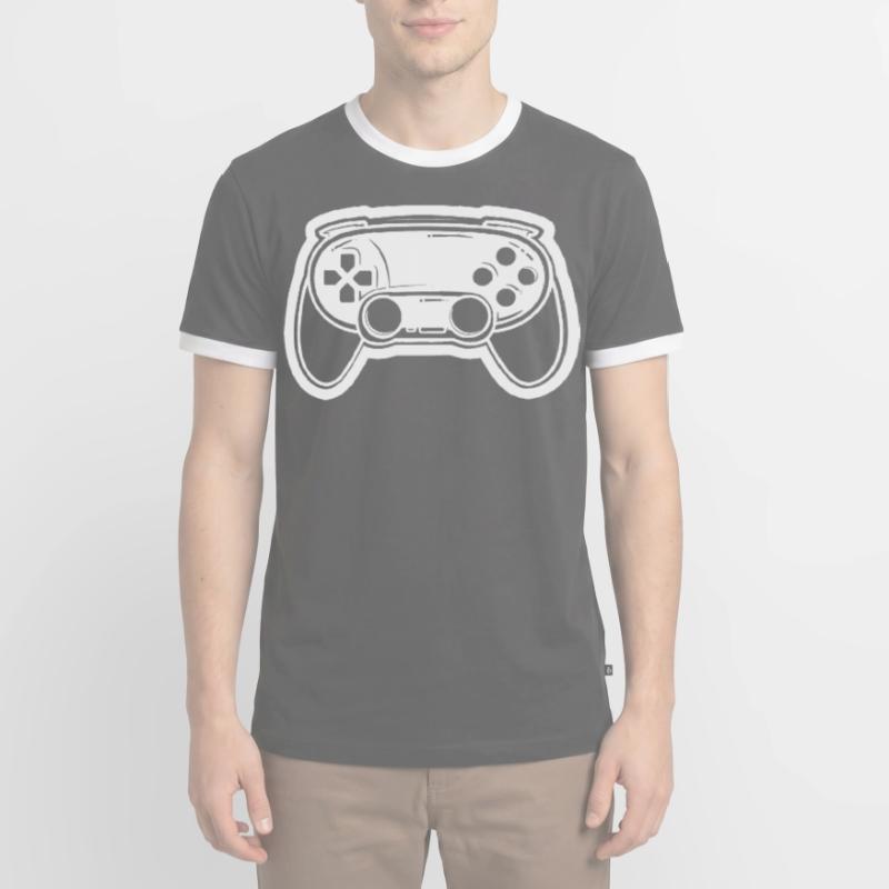 Videospiel Controller Zeichnung Männer Kontrast-T-Shirt