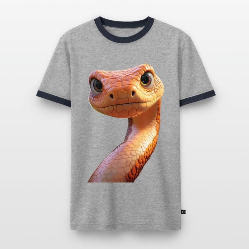 Snake Python Cobra Mamba Rattlesnake Snake Men's Ringer Shirt
