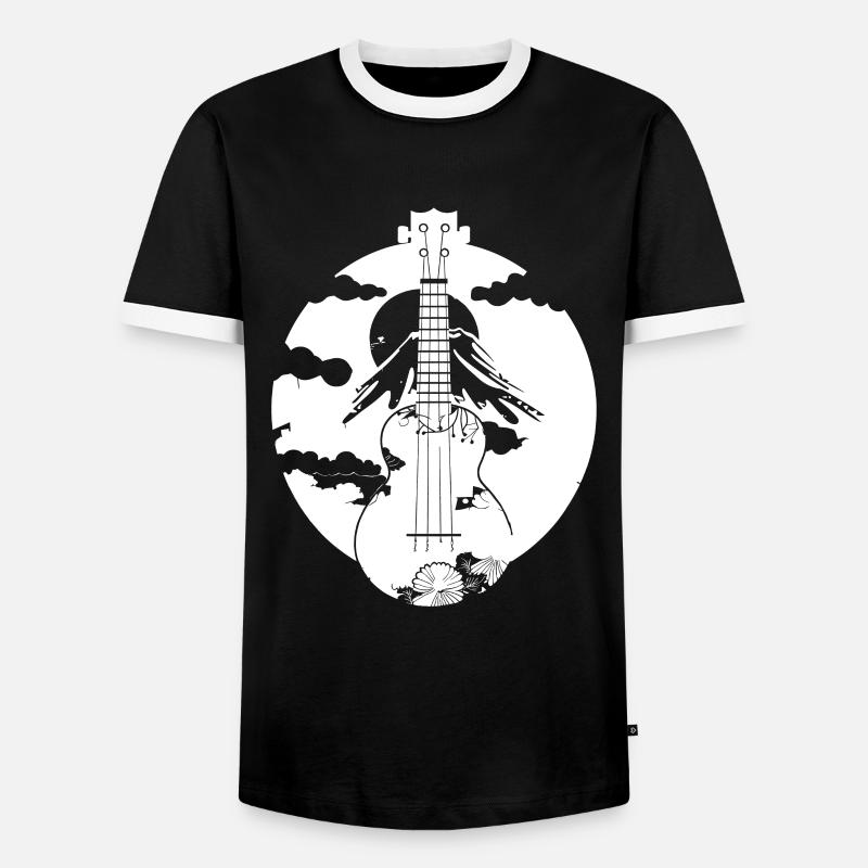 Ukulele Graphics - Men's Ringer Shirt - black/white