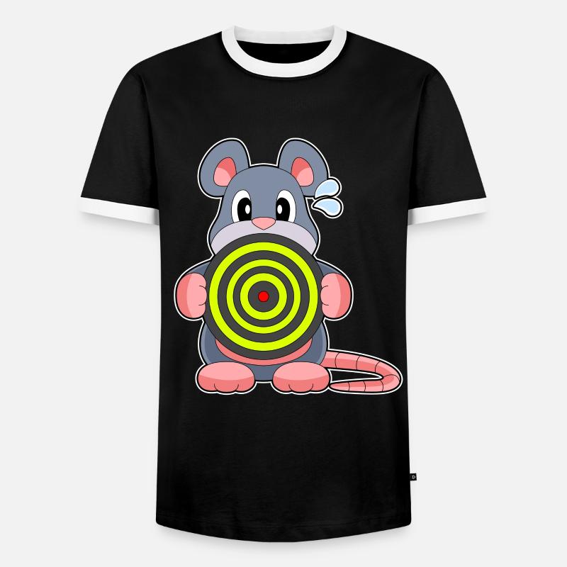 Maus Dart Dartpfeil - Männer Kontrast-T-Shirt - Schwarz/Weiß
