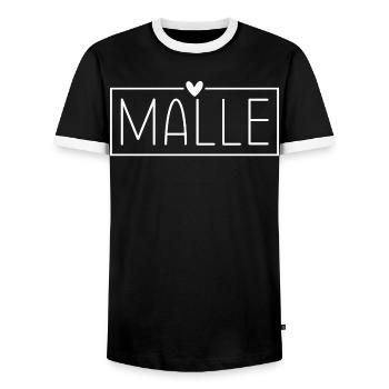 Malle Mallorca - Männer Kontrast-T-Shirt - Schwarz/Weiß - Vorne - AI Model Female 172 light (172cm) & AI Model Male 178 light (178cm)
