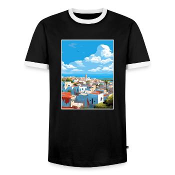 Rabat Maroc Affiche de voyage Peinture Souvenir WPA - T-shirt contrasté Homme - noir/blanc - Devant - AI Model Female 172 light (172cm) & AI Model Male 178 light (178cm)