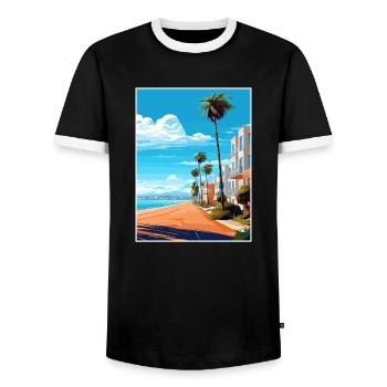 Agadir Marokko Reise Poster Souvenir Malerei WPA - Männer Kontrast-T-Shirt - Schwarz/Weiß - Vorne - AI Model Female 172 light (172cm) & AI Model Male 178 light (178cm)